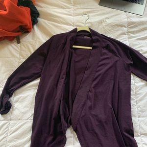 Eddie Bauer Plum Open Cardigan